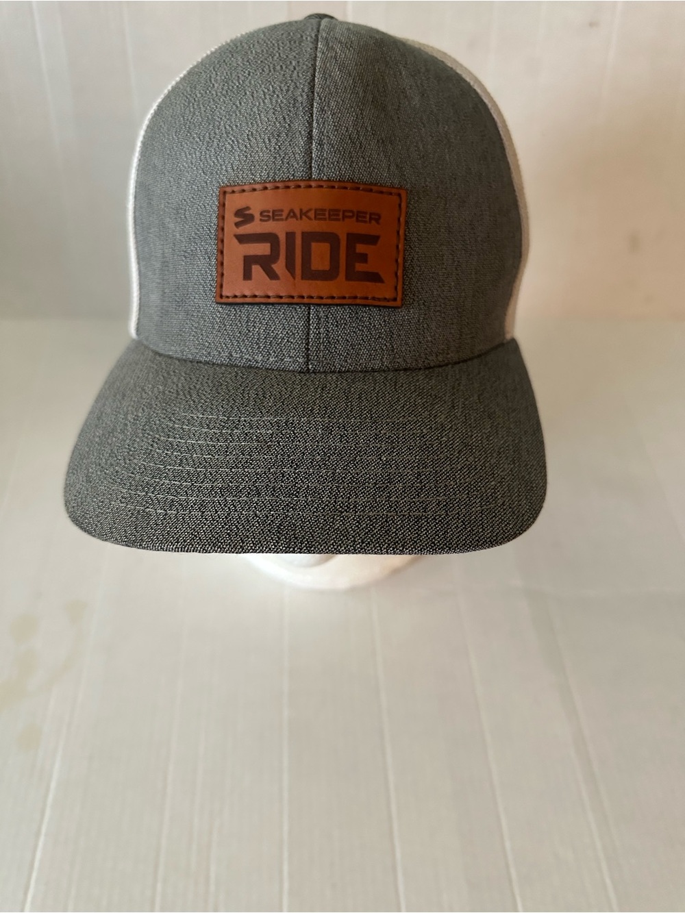 Seakeeper Ride Pacific Headwear Trucker Hat Gray White Mesh Snapback Cap